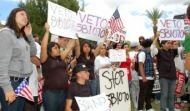 Hundreds of students, supporters from L.A. demand to Veto SB 1070